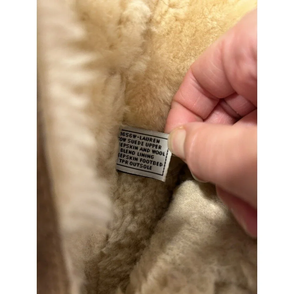 BEARPAW Lauren Tall Women's Size 7 Brown Toggle Button Sheepskin Boot